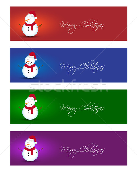 聖誕節 橫幅 雪人 顏色 快樂 商業照片 © simo988