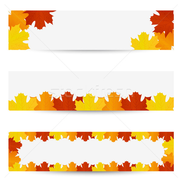 Herbstlaub Banner Herbst Wald Natur orange Stock foto © simo988