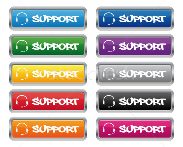 поддержки металлический прямоугольный Кнопки различный цветами Сток-фото © simo988