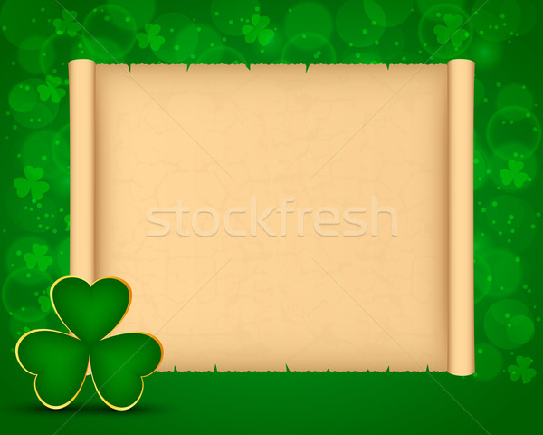 Jour de St Patrick parchemin Shamrock résumé feuille fond [[stock_photo]] © simo988