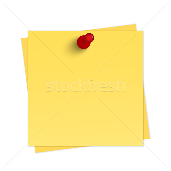 黄色 リマインダー ピン 孤立した 白 紙 ストックフォト © simo988