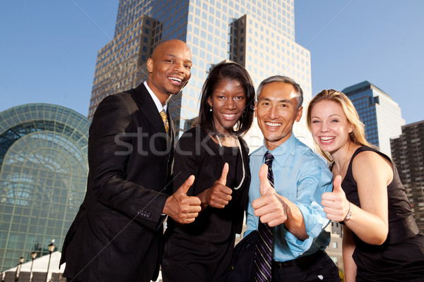 Quatro pessoas de negócios feliz advogado feminino Foto stock © SimpleFoto