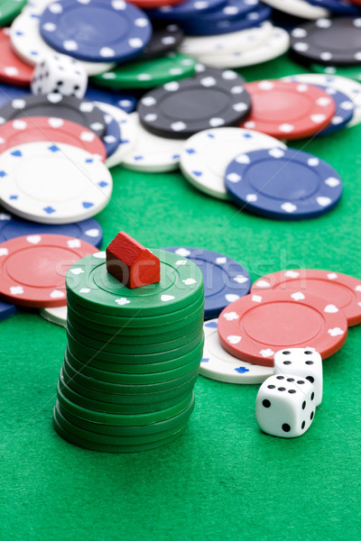 Casino chips speelgoed huis gokken business Stockfoto © SimpleFoto