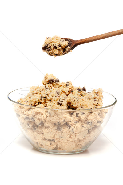 Foto stock: Crudo · cookie · tazón · chocolate · chip · textura