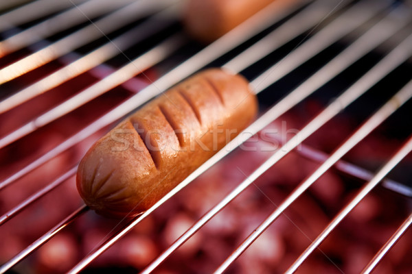 Hotdog grill hot kok barbecue Stockfoto © SimpleFoto