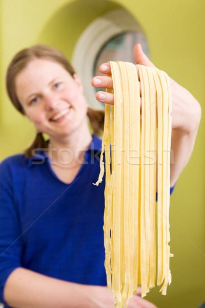 Stock photo: Homemade Pasta Fettuccine Detail