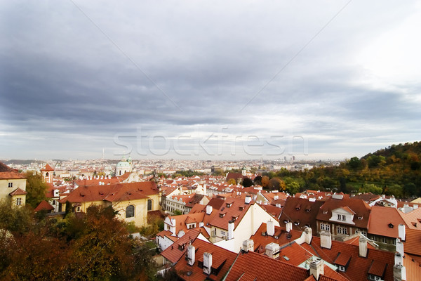 Prága városkép Csehország kastély ház tájkép Stock fotó © SimpleFoto