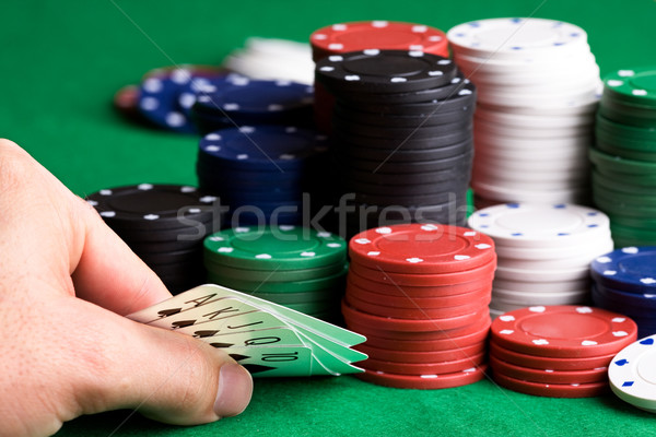 Koninklijk spades poker chips geld leuk casino Stockfoto © SimpleFoto