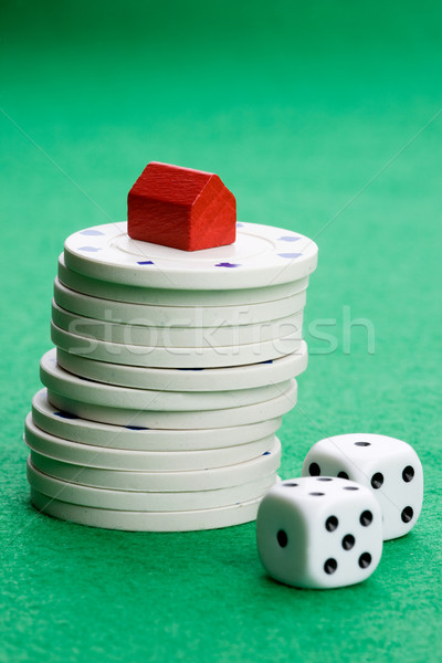 Stockfoto: Risico · echt · gokken · casino · chips · speelgoed · huis