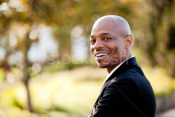 Uomo d'affari african american faccia uomo felice Foto d'archivio © SimpleFoto