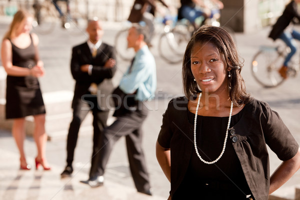 Foto stock: Mujer · de · negocios · retrato · aire · libre · cara · feliz