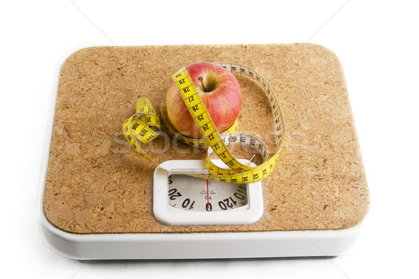 商業照片: 健康 · 選擇 · 蘋果 · 浴室秤 · 捲尺 · 健身