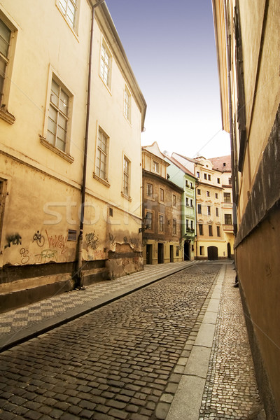 [[stock_photo]]: Rue · Prague · allée · République · tchèque · maison
