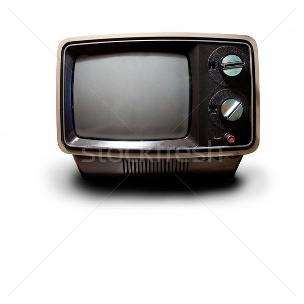 Retro televizor vechi izolat alb picătură Imagine de stoc © SimpleFoto