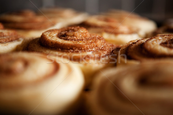 Canela pormenor raso pão café da manhã Foto stock © SimpleFoto