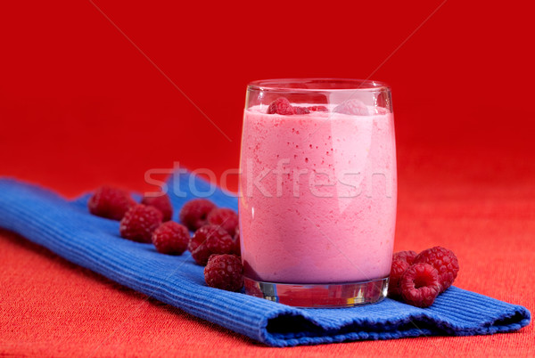 Framboos smoothie Rood Blauw voedsel gezondheid Stockfoto © SimpleFoto