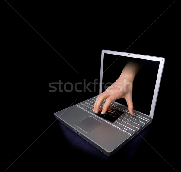 Kreditkarte Diebstahl gestohlen Hand Internet Pferd Stock foto © SimpleFoto