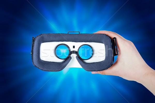 Foto stock: Mano · virtual · realidad · gafas · transmisión