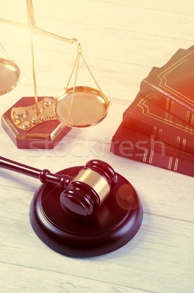 Law gavel justice symbol Stock photo © simpson33