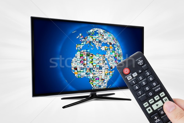 Szélesvásznú nagyfelbontású tv képernyő gömb videó Stock fotó © simpson33
