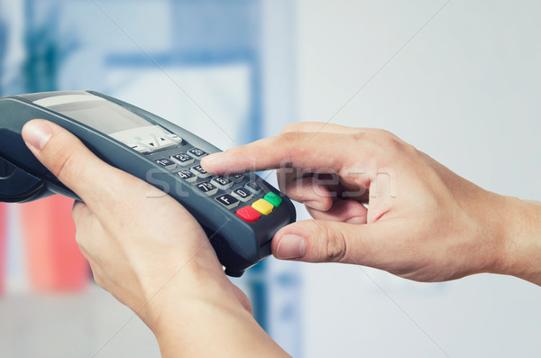 Credit card swipe through terminal for sale Stock photo © simpson33