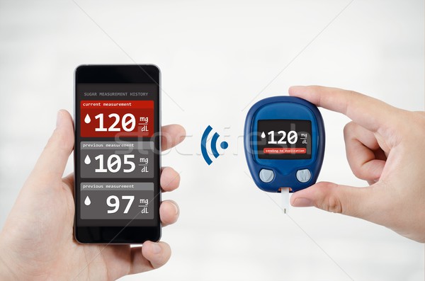 Hombre aplicación diabetes diabético enviar Foto stock © simpson33