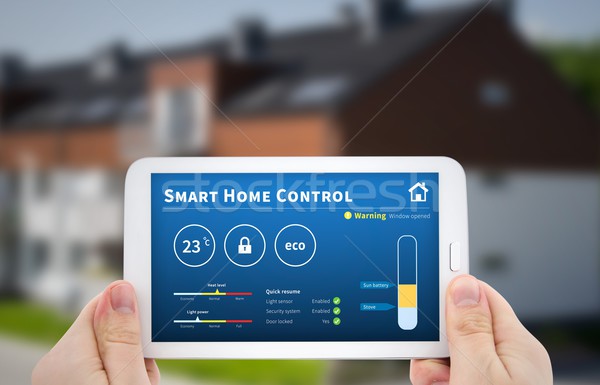 Smart domu kontroli technologii zdalnego automatyzacja Zdjęcia stock © simpson33