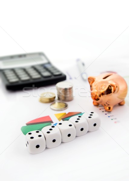 Dices on business background Stock photo © simpson33