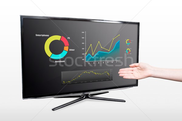 Mão tv tela estoque gráficos Foto stock © simpson33