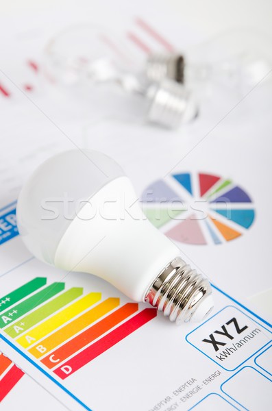 [[stock_photo]]: Ampoule · efficacité · énergétique · graphique · économique · lumière · bar