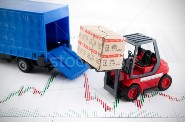 Caminhão brinquedos caixas internacional transporte Foto stock © simpson33