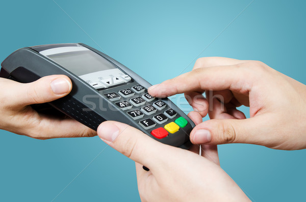 Credit card swipe through terminal for sale Stock photo © simpson33