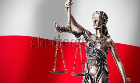 Themis with scale, symbol of justice on French flag background Stock photo © simpson33