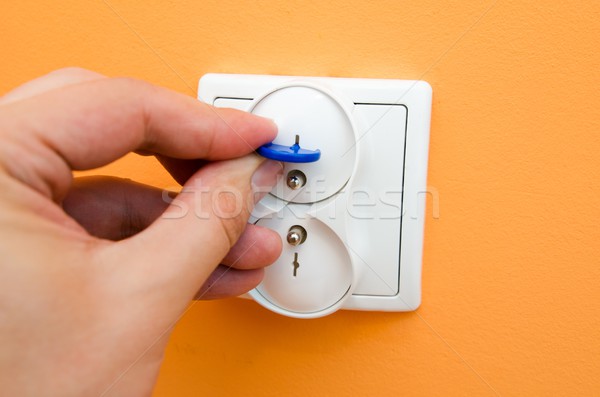 Electrical security plugs for baby and child safety Stock photo © simpson33