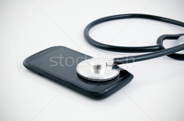 Okostelefon diagnózis sztetoszkóp orvosi internet technológia Stock fotó © simpson33