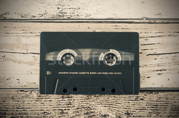 Old casette tape from top view composition Stock photo © simpson33