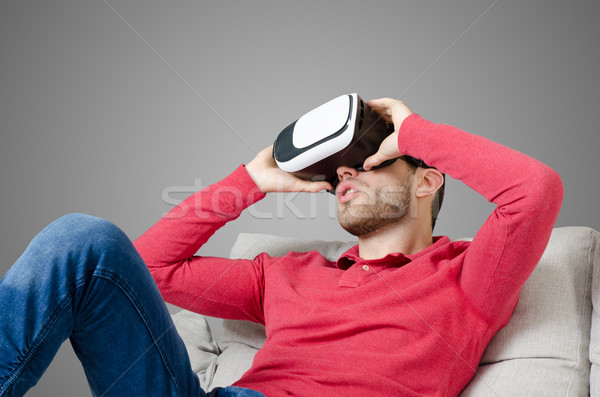 человека виртуальный реальность очки смартфон внутри Сток-фото © simpson33