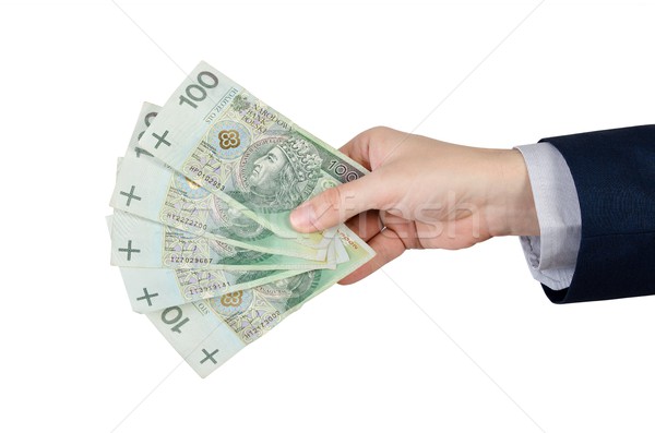 Range of Polish banknotes in hand Stock photo © simpson33