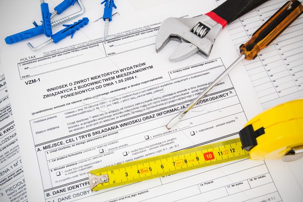 Polish tax form and tools. Credit for home construction. Stock photo © simpson33