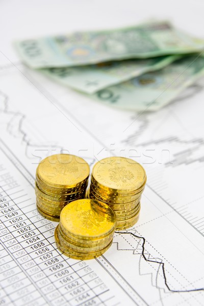 Golden coins concept on business background Stock photo © simpson33