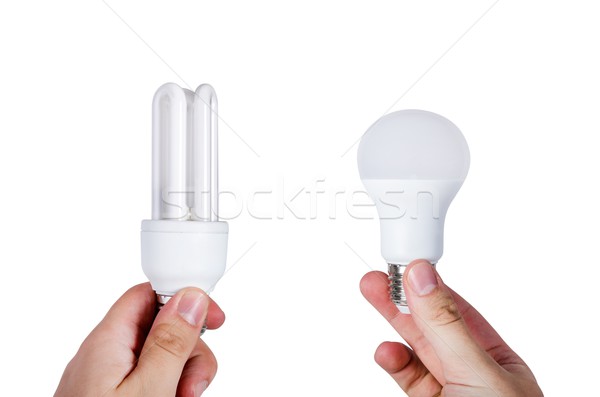 Compare two different types of bulbs. Energy saving concept Stock photo © simpson33