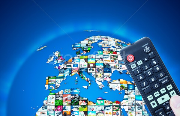Stock photo: Television broadcast multimedia world map abstract composition