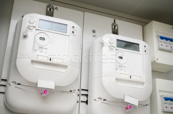 Electric energy meter. Pair of electrical units Stock photo © simpson33