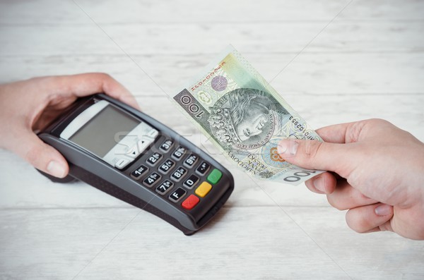 Credit card or cash concept top view Stock photo © simpson33