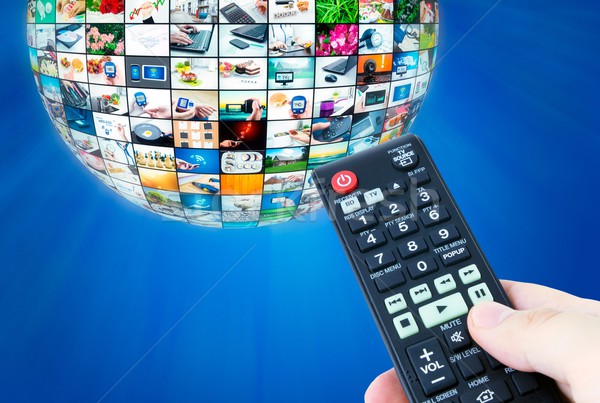 Televízió adás multimédia gömb absztrakt internet Stock fotó © simpson33
