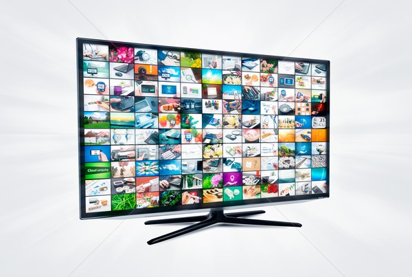 Widescreen high definition TV screen with video gallery Stock photo © simpson33