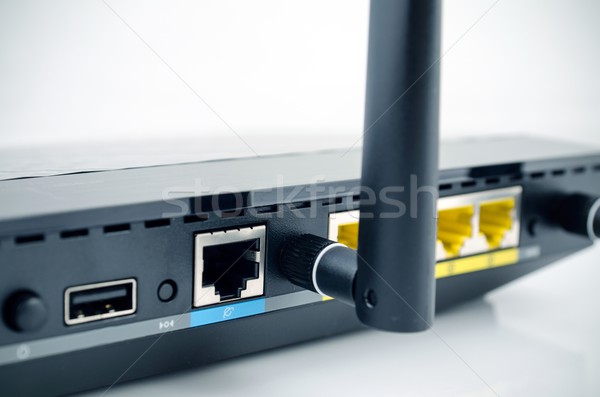Modern wireless wi-fi router close up Stock photo © simpson33