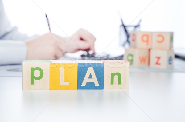 PLAN word with colorful blocks Stock photo © simpson33