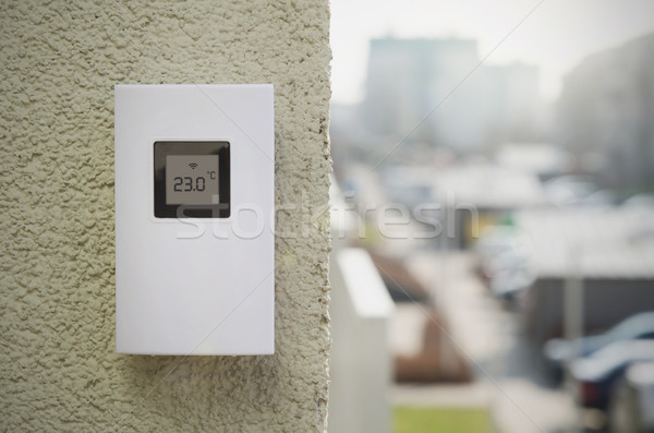 Wireless weather meter installed outdoor Stock photo © simpson33