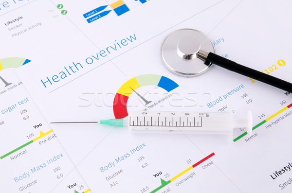 [[stock_photo]]: Santé · état · score · rapport · stéthoscope · médicaux